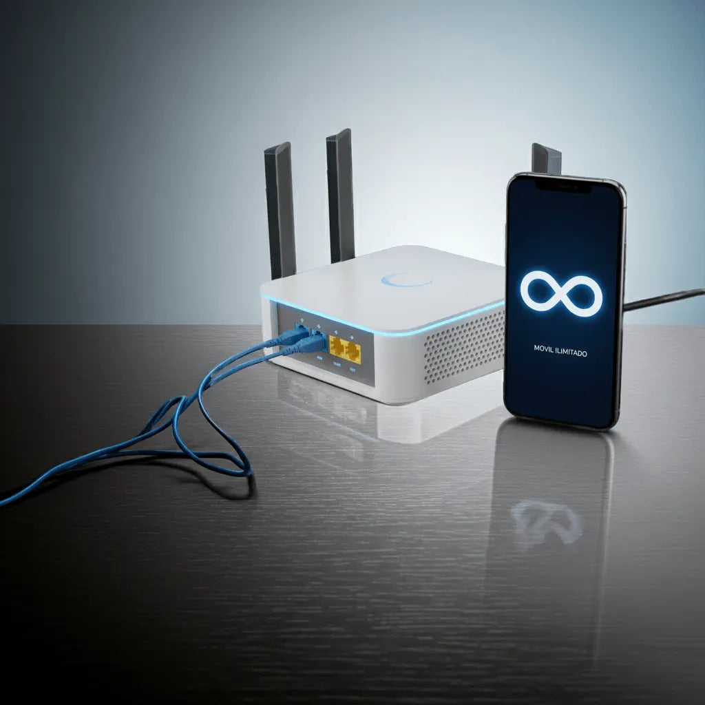 Fibra 1000MB y móvil todo ilimitado TVPLUSS FIBRA
