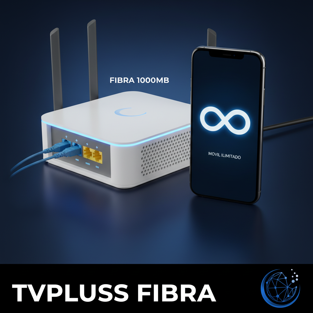 Fibra 1000MB + Móvil Ilimitado - TVPLUSS FIBRA