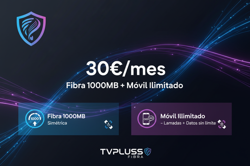 Fibra 1000MB + Móvil Ilimitado