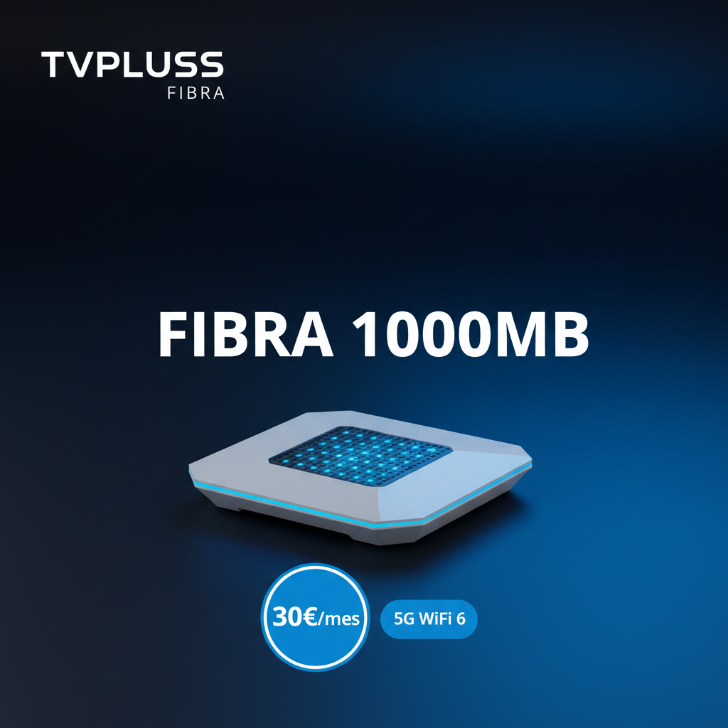 FIBRA 1000MB - Internet alta velocidad WiFi 6 - TVPLUSS FIBRA