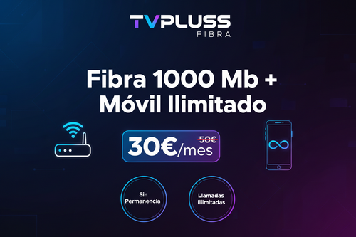 Fibra 1000mb y móvil todo ilimitado