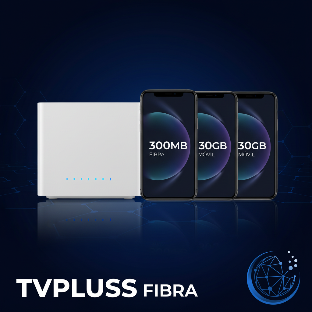 PACK FIBRA 300MB + 3 Líneas Móvil 30GB - TVPLUSS FIBRA